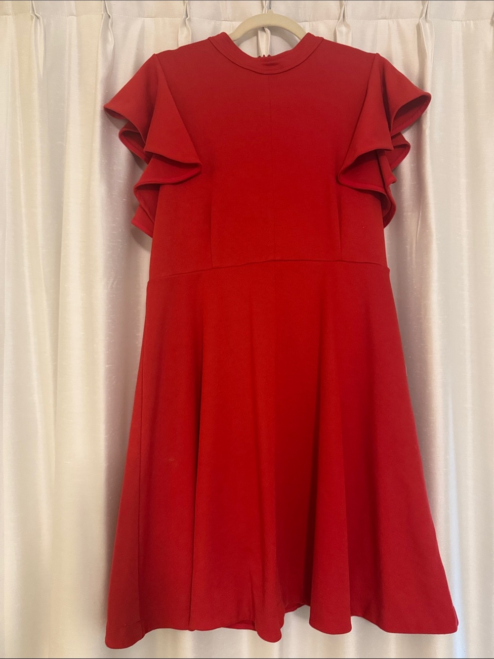 Anthropologie Maeve Deena Women’s Ruffle Sleeve Red Mini Dress
